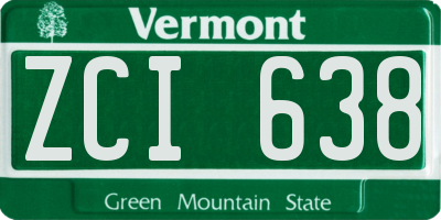 VT license plate ZCI638