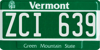 VT license plate ZCI639