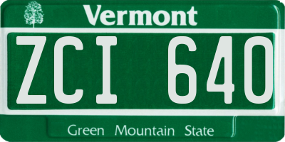 VT license plate ZCI640