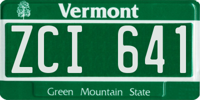 VT license plate ZCI641