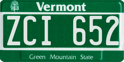 VT license plate ZCI652
