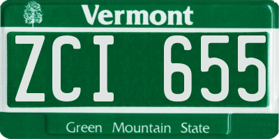 VT license plate ZCI655