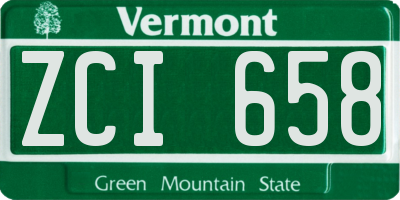 VT license plate ZCI658