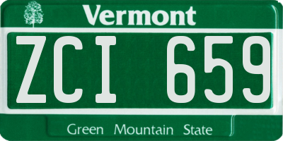 VT license plate ZCI659