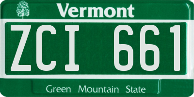 VT license plate ZCI661