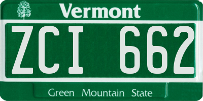 VT license plate ZCI662