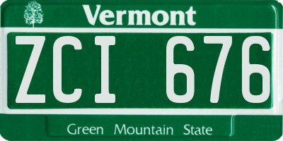 VT license plate ZCI676