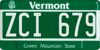 VT license plate ZCI679