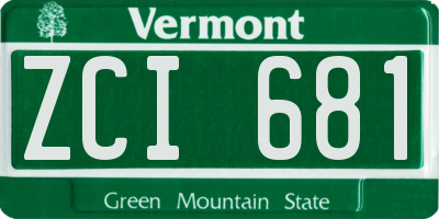 VT license plate ZCI681