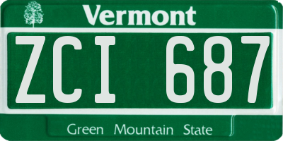 VT license plate ZCI687