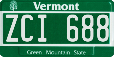 VT license plate ZCI688