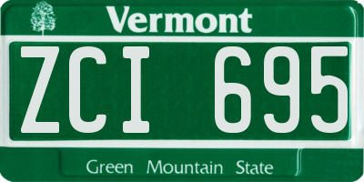 VT license plate ZCI695