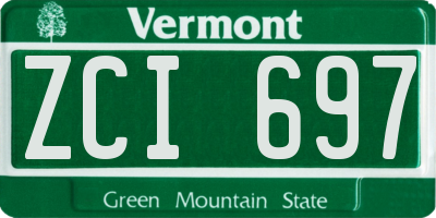 VT license plate ZCI697