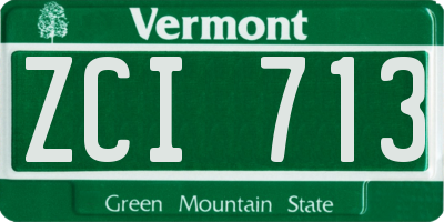 VT license plate ZCI713