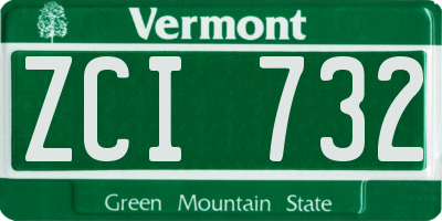 VT license plate ZCI732