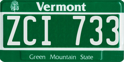 VT license plate ZCI733