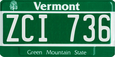 VT license plate ZCI736