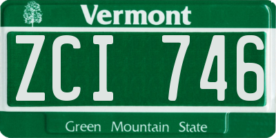 VT license plate ZCI746