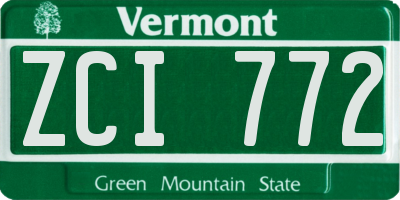 VT license plate ZCI772