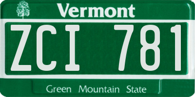 VT license plate ZCI781