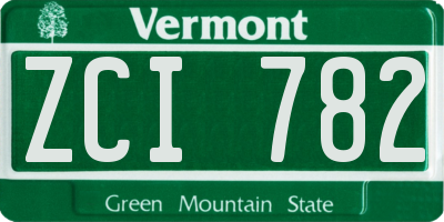VT license plate ZCI782