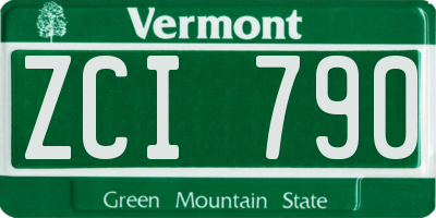 VT license plate ZCI790