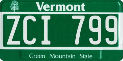 VT license plate ZCI799