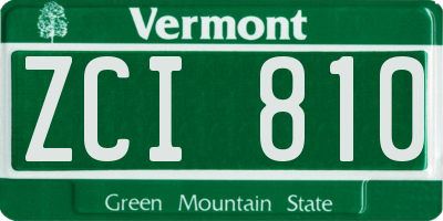VT license plate ZCI810