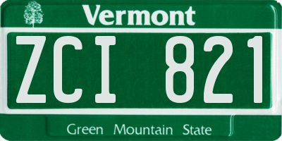 VT license plate ZCI821