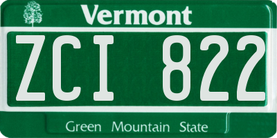 VT license plate ZCI822