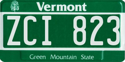 VT license plate ZCI823
