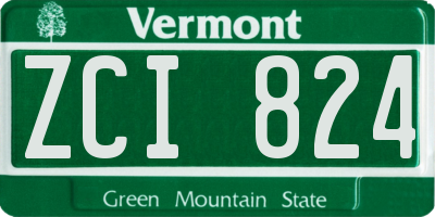 VT license plate ZCI824