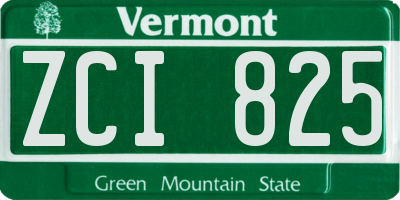 VT license plate ZCI825
