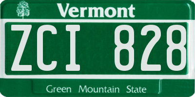 VT license plate ZCI828
