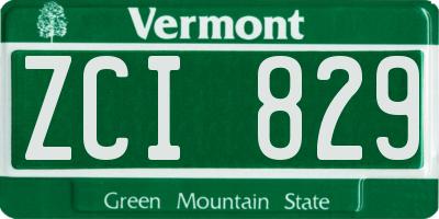 VT license plate ZCI829