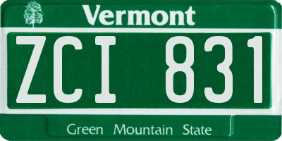 VT license plate ZCI831