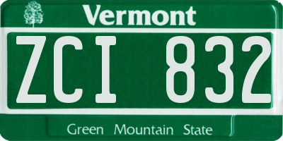 VT license plate ZCI832