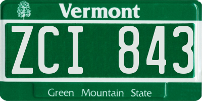 VT license plate ZCI843