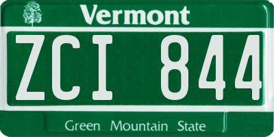VT license plate ZCI844