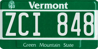 VT license plate ZCI848