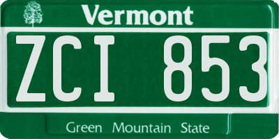 VT license plate ZCI853
