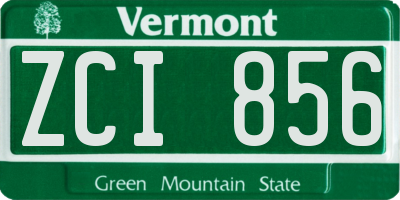 VT license plate ZCI856