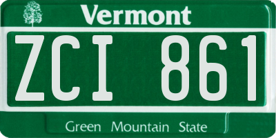 VT license plate ZCI861