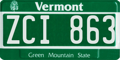 VT license plate ZCI863