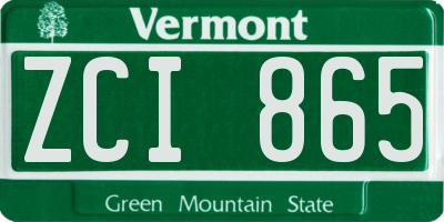 VT license plate ZCI865