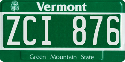 VT license plate ZCI876