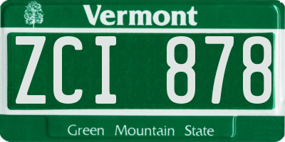 VT license plate ZCI878
