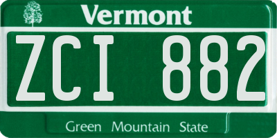 VT license plate ZCI882