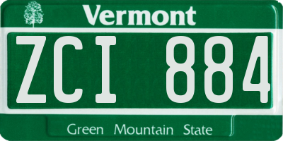 VT license plate ZCI884