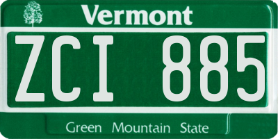 VT license plate ZCI885